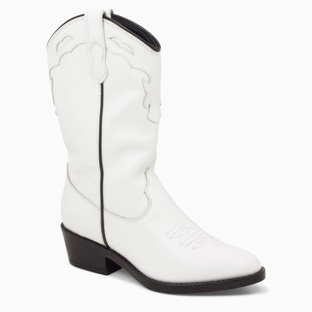 ROC Indio White Leather Cowboy Boot